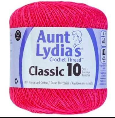 Coats & Clark Aunt Lydia's Crochet Thread Cotton Classic 10-6 Skein Assortment (Brights)