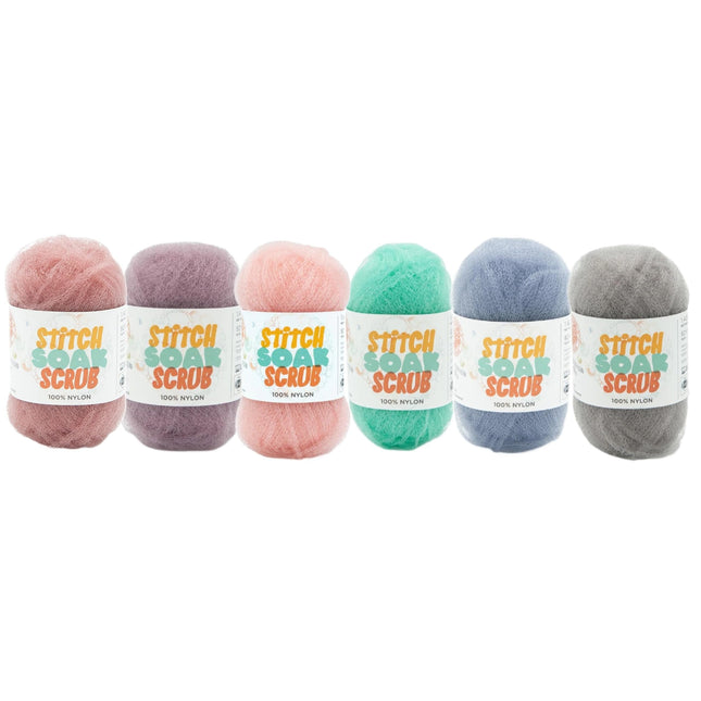 Lion Brand Yarn - Stitch Soak Scrub - 6 Color Assortment (Coral Reef)