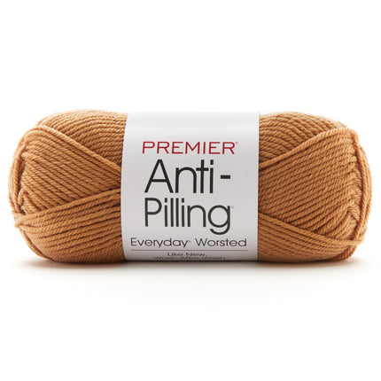 Premier Yarns Anti-Pilling Everyday Worsted Yarn 3-Pack with Gauge Tool, 100% Acrylic Medium #4 Weight Skeins for Crochet and Knitting Baby Blankets, 540 Yds (Pumpkin)