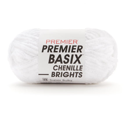 Premier Yarns Basix Chenille Brights Super-Bulky 3-Pack with Tapestry Needles, 100% Polyester #6 Weight Skeins for Crochet and Knitting Blankets, 336 Yds