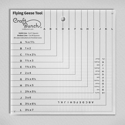 Craft Bunch - Non-Slip Flying Geese Tool Quilting Ruler Template - 8.5" x 8.5"