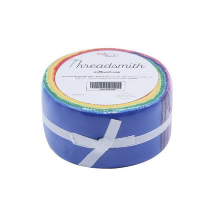 Threadsmith Jelly Roll Fabric Strips – 40 Precut Strips, 2.5" x 44" – 100% Premium U.S. Cotton – 20 Bold Colors – Quilting & Sewing Precuts for DIY Crafts & Patchwork