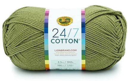 Lion Brand Yarn - 24/7 Cotton - Six Skein Assortment (Olive Tree)