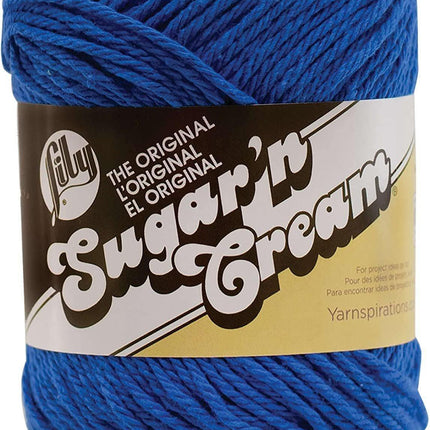Lily Sugar 'n Cream Yarn - 100% Cotton - Assortment (Blueberry)