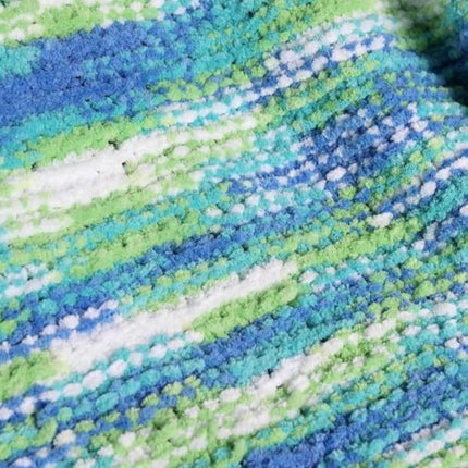 Premier Yarns Basix Chenille Multi Super-Bulky 3-Pack with Tapestry Needles, 100% Polyester #6 Weight Variegated Skeins for Crochet and Knitting, 225 Yds