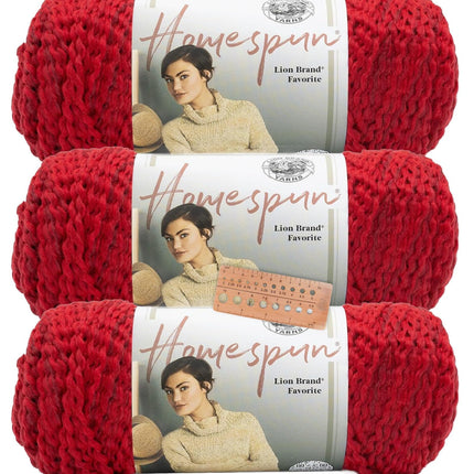Lion Brand Yarn - Homespun - 3 Pack with Pattern Cards in Color