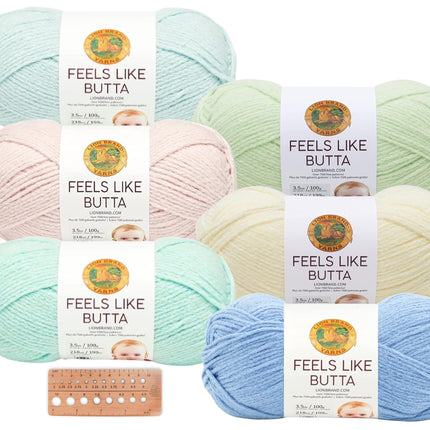 Lion Brand Yarn - Feels Like Butta - 6 Skein Assortment (Pastels)