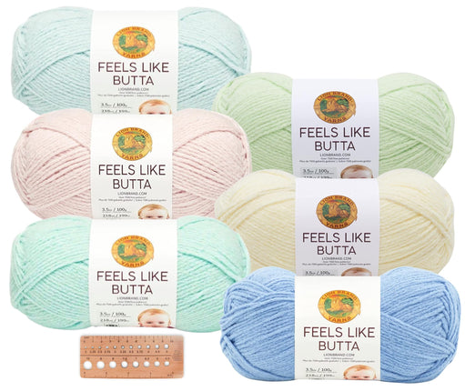 Lion Brand Yarn - Feels Like Butta - 6 Skein Assortment (Pastels)