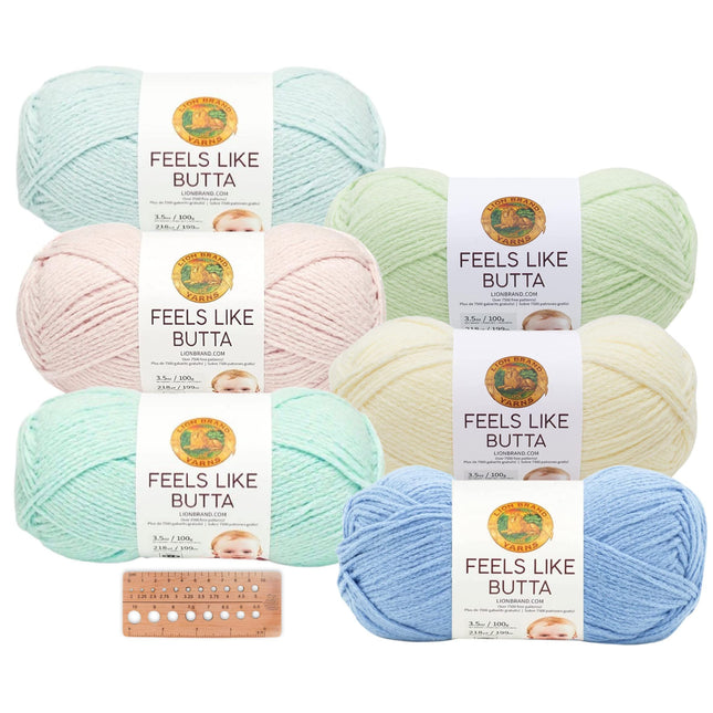 Lion Brand Yarn - Feels Like Butta - 6 Skein Assortment (Pastels)