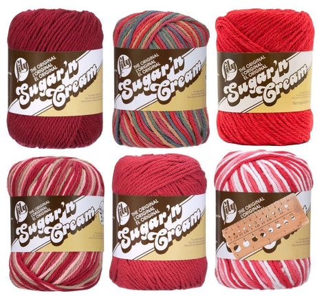 Lily Sugar 'n Cream Yarn - 100% Cotton - Assortment (Red Barn)