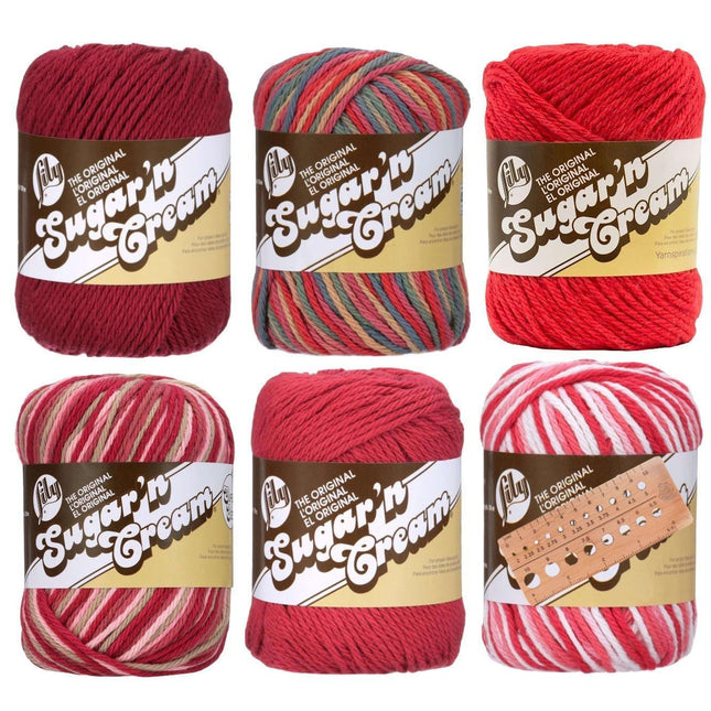 Lily Sugar 'n Cream Yarn - 100% Cotton - Assortment (Red Barn)