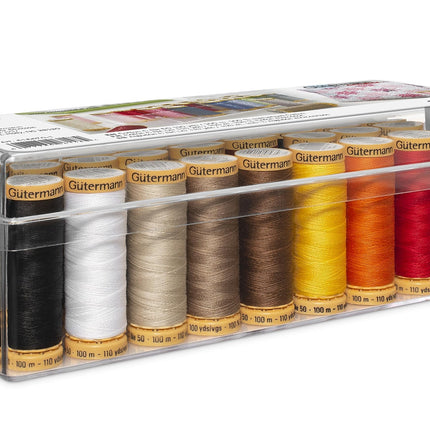 Gutermann Spool Box 26 Cotton Thread Set, Assorted Colors