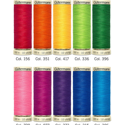 Gutermann Sew-All Colorful Set 100% Polyester Thread Set 10 x 100m Reels