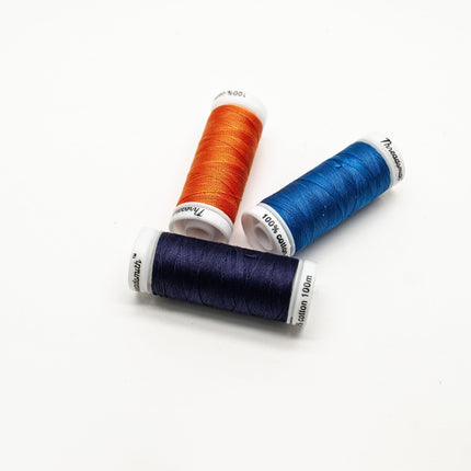 Threadsmith - 50 WT Cotton Thread Set – 27 Spools, 100 Meters Each – 3-Ply Mercerized Egyptian Cotton – Premium Sewing Thread in Reusable Box