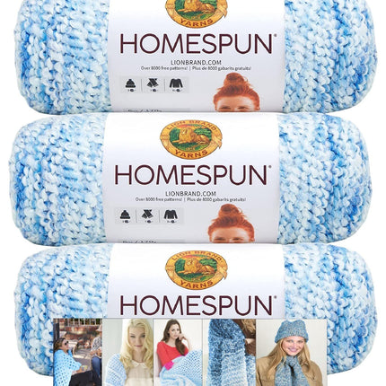 Lion Brand Yarn - Homespun - 3 Pack with Pattern Cards in Color