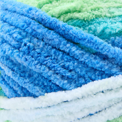 Premier Yarns Basix Chenille Multi Super-Bulky 3-Pack with Tapestry Needles, 100% Polyester #6 Weight Variegated Skeins for Crochet and Knitting, 225 Yds