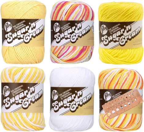 Lily Sugar 'n Cream Yarn Assortment - 100% Cotton Worsted #4 (Daffodil)