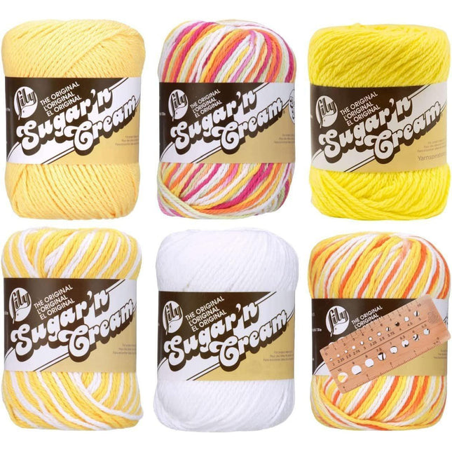 Lily Sugar 'n Cream Yarn Assortment - 100% Cotton Worsted #4 (Daffodil)