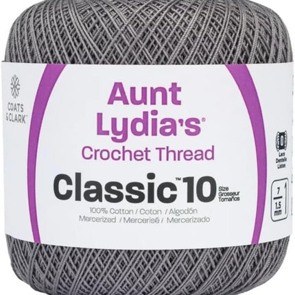 Coats & Clark Aunt Lydia's Crochet Thread Cotton Classic 10-6 Skein Assortment (Monochrome)