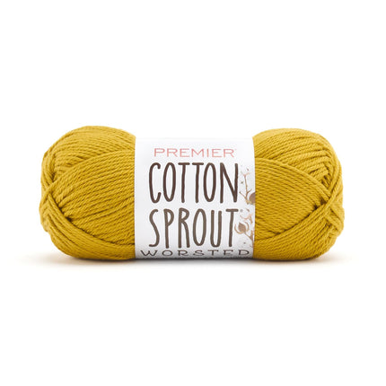 Premier Yarns Cotton Sprout Worsted Medium 3-Pack with Gauge Tool, 100% Natural Cotton #4 Weight Skeins for Crochet Dishcloths and Blankets, 540 Yds (Parent)