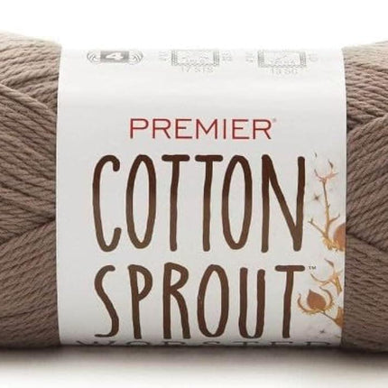 Premier Yarns Cotton Sprout Worsted Medium 3-Pack with Gauge Tool, 100% Natural Cotton #4 Weight Skeins for Crochet Dishcloths and Blankets, 540 Yds (Parent)
