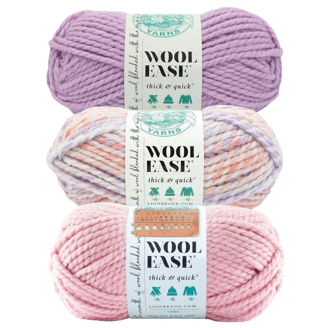 Lion Brand Yarn - Wool-Ease Thick & Quick - 3 Skein Assortment (Dollhouse)