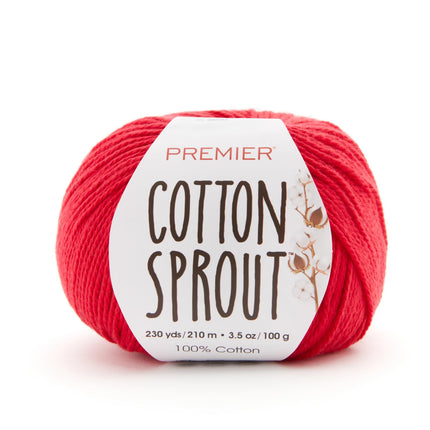 Premier Yarns Cotton Sprout DK Light 3-Pack with Gauge Tool, 100% Un-Mercerized Cotton #3 Weight Skeins for Crochet and Knitting, 690 Yds (Parent)