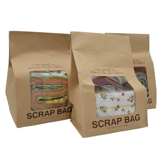 Moda Fabric 3 Scrap Bags, Assorted, 6 Inches