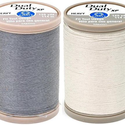 4-PACK - Coats & Clark - Dual Duty XP Heavy Weight Thread - 4 Color Value Pack - (Black+White+Slate+Natural) 125yds Each