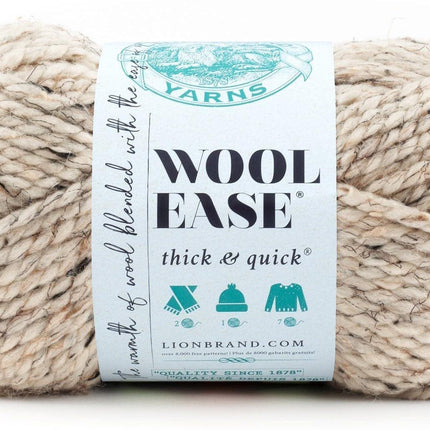 Lion Brand Yarn - Wool-Ease Thick & Quick - 3 Skein Assortment (Greige Tweeds)