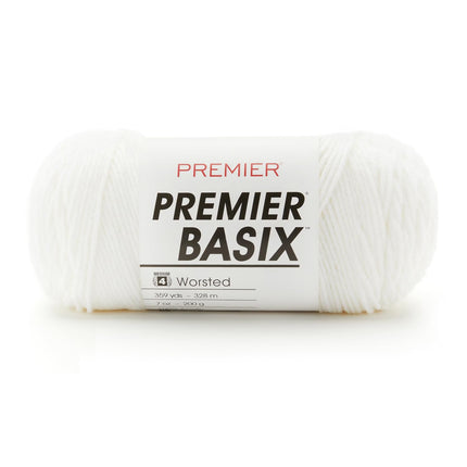 Premier Basix Yarn Bundle – Red, White & Green – 3 Skeins + Tapestry Needles – Worsted #4 Acrylic Yarn for Knitting, Crochet, Holiday Projects