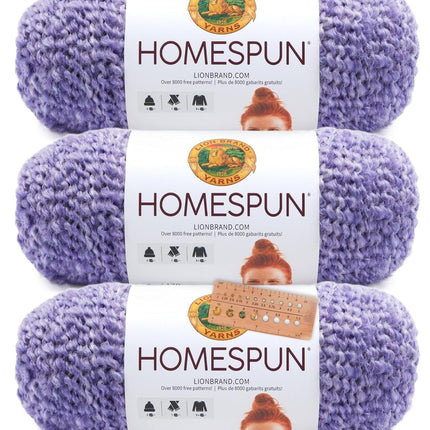 Lion Brand Yarn - Homespun - 3 Pack with Needle Gauge (Windsor)