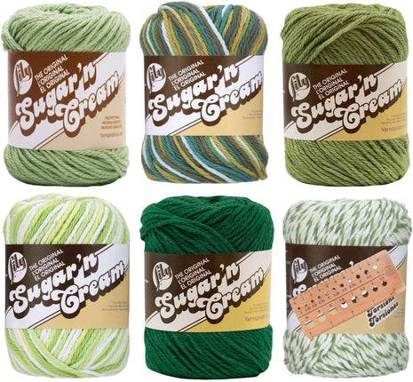 Lily Sugar 'n Cream Yarn - 100% Cotton - Assortment (Forest)