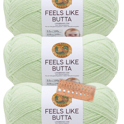 Lion Brand Yarn - Feels Like Butta - 3 Pack (Mint)