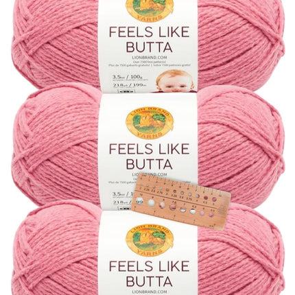 Lion Brand Yarn - Feels Like Butta - 3 Pack (Dusty Pink)