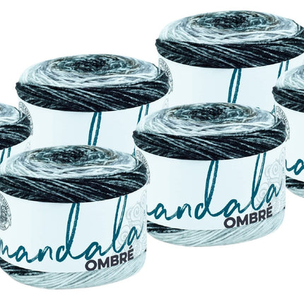 Lion Brand Yarn -Mandala Ombre - 6 Pack with Needle Gauge