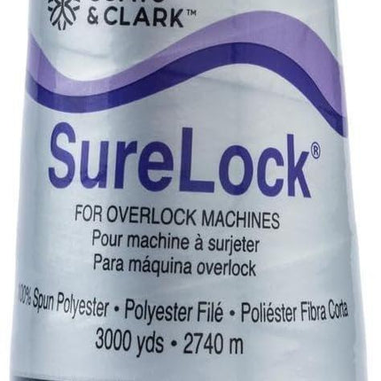 Coats & Clark - SureLock Serger Thread - 4 Cones (Black, Grey, Natural, White)