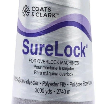 Coats & Clark - SureLock Serger Thread - 4 Cones (Black, Grey, Natural, White)