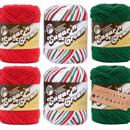 Lily Sugar 'n Cream Yarn - 100% Cotton - Assortment (Holiday 2)