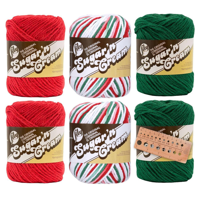 Lily Sugar 'n Cream Yarn - 100% Cotton - Assortment (Holiday 2)