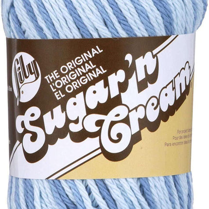 Lily Sugar 'n Cream Yarn - 100% Cotton - Assortment (Blueberry)
