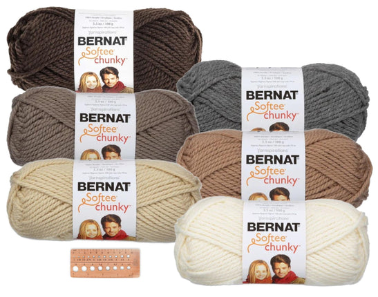 Bernat Softee Chunky Yarn - Color Assortment (Earth Tones)