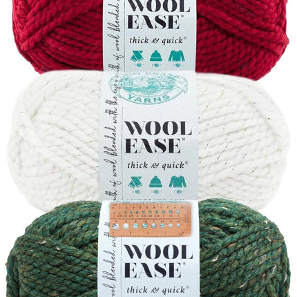 Lion Brand Yarn - Wool-Ease Thick & Quick - 3 Skein Assortment (Holiday)