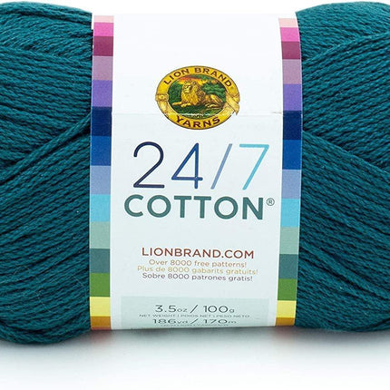 Lion Brand Yarn - 24/7 Cotton - 6 Skein Assortment (Ocean)
