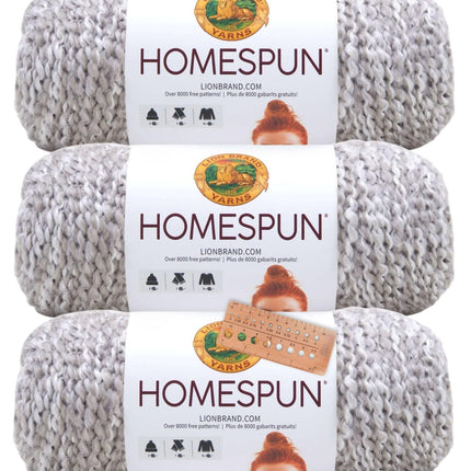 Lion Brand Yarn - Homespun - 3 Pack with Needle Gauge (Windsor)
