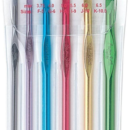 Susan Bates Silvalume Crochet Hook Sets in Pouch Sizes F, G, H, I, J, K, L, M, N