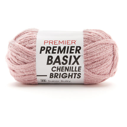 Premier Yarns Basix Chenille Brights Super-Bulky 3-Pack with Tapestry Needles, 100% Polyester #6 Weight Skeins for Crochet and Knitting Blankets, 336 Yds