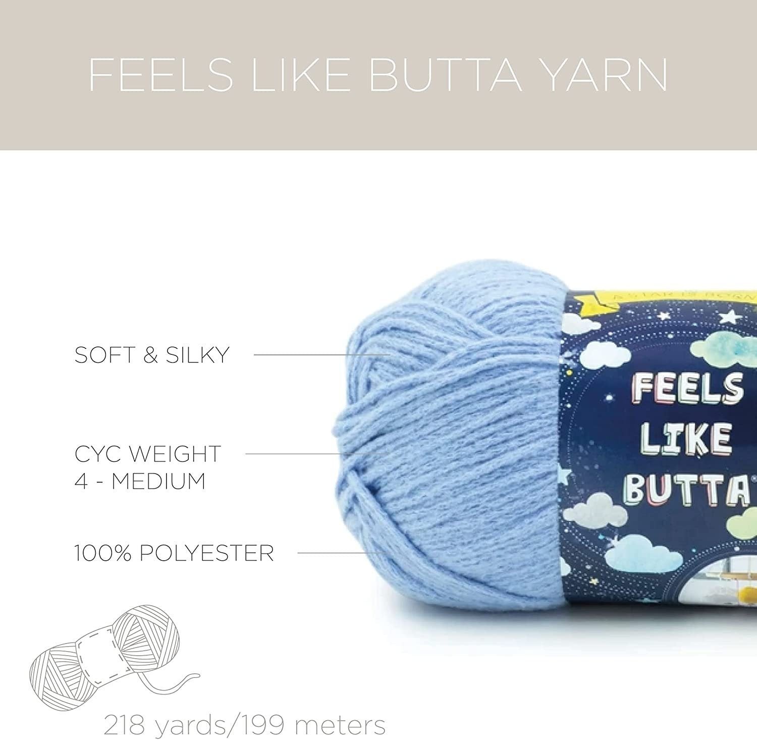 3 Pack) Lion Brand Yarn Feels Like Butta Yarn, White 