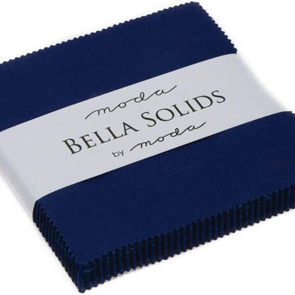 Bella Solids Royal Blue Moda Charm Pack by Moda Fabrics; 42-5" Quilt Squares