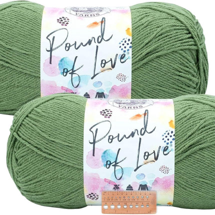 Lion Brand Yarn - Pound of Love - 2 Pack (Olive)